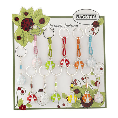 Bagutta Portachiavi Coccinella Silver Plated Assortiti 14 pezzi con Espositore