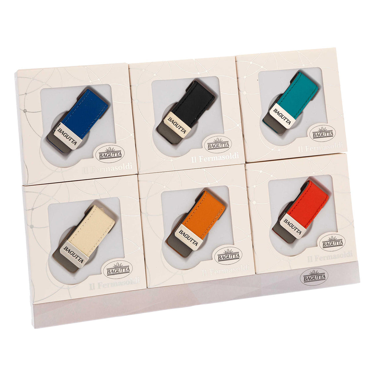 Bagutta Fermasoldi Colorati Assortiti con Espositore 12 pezzi