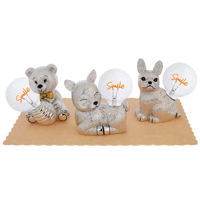 Bagutta Lampade LED Decorative Animali con Scritta Smile 6 pezzi con Espositore