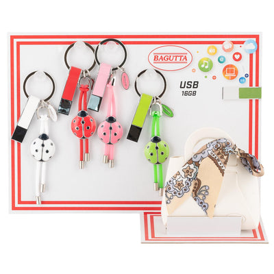 Bagutta Portachiavi con Memoria USB 16 GB Coccinelle Assortite 4 pezzi