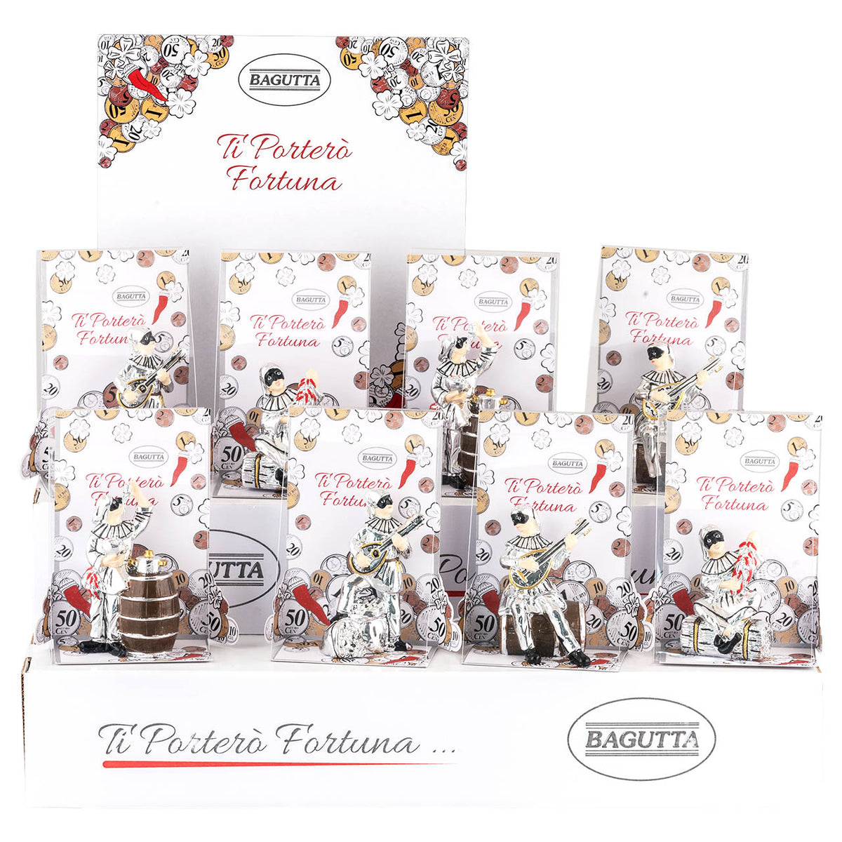 Bagutta Talismani Portafortuna Pulcinella Assortiti 12 pezzi