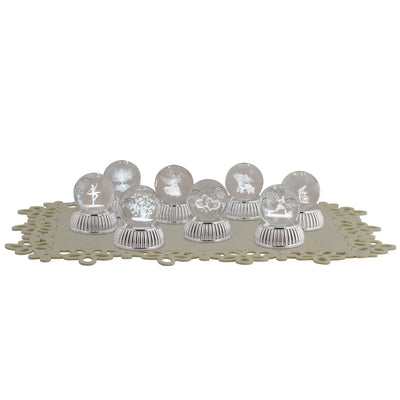 Bagutta Sfere di Cristallo LED con Base Argentata Espositore Assortito 24 pezzi