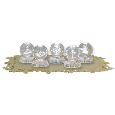 Bagutta Sfere di Cristallo LED con Base Argentata Espositore Assortito 12 pezzi