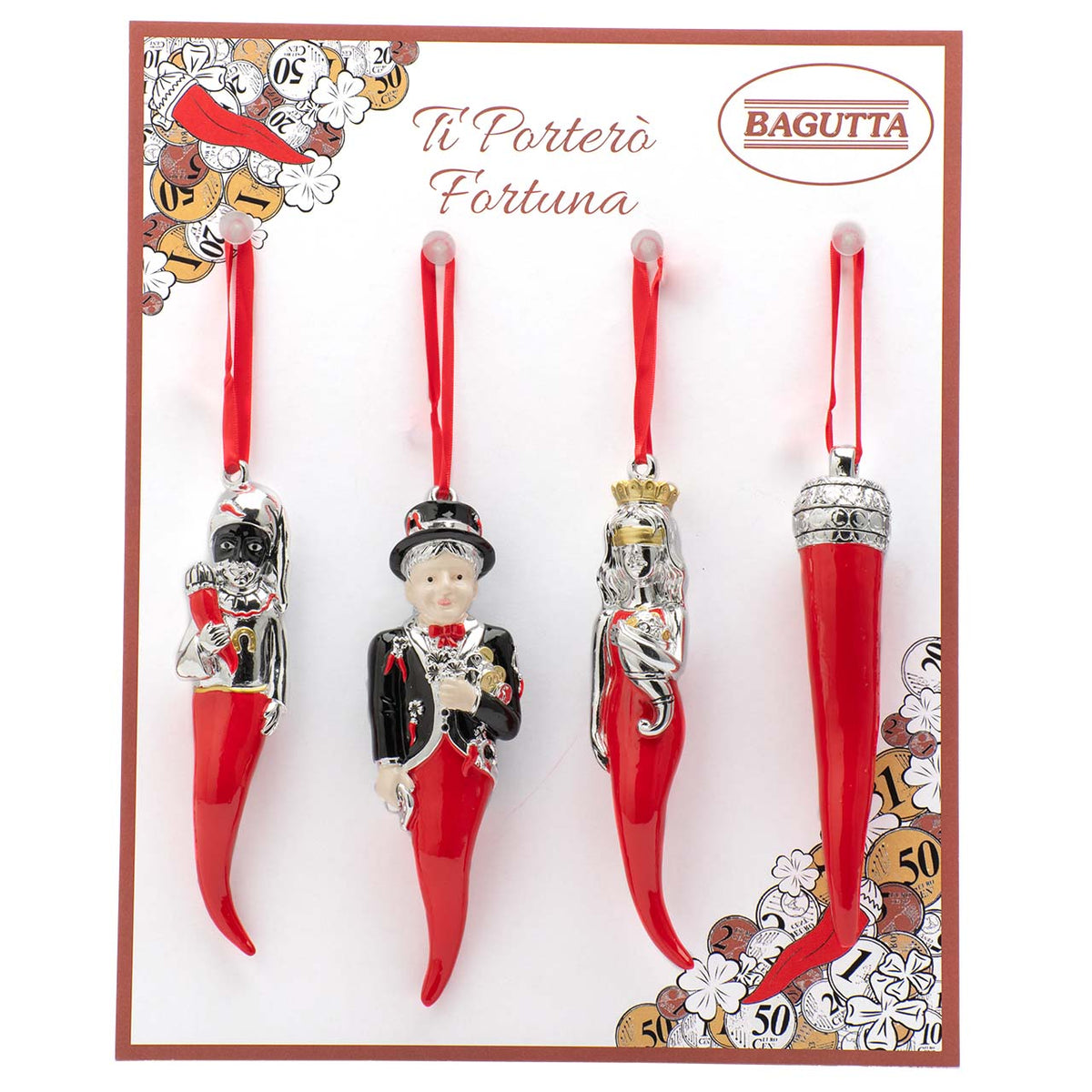 Bagutta Talismani Portafortuna Maxi Cornino Rosso Assortiti 8 pezzi