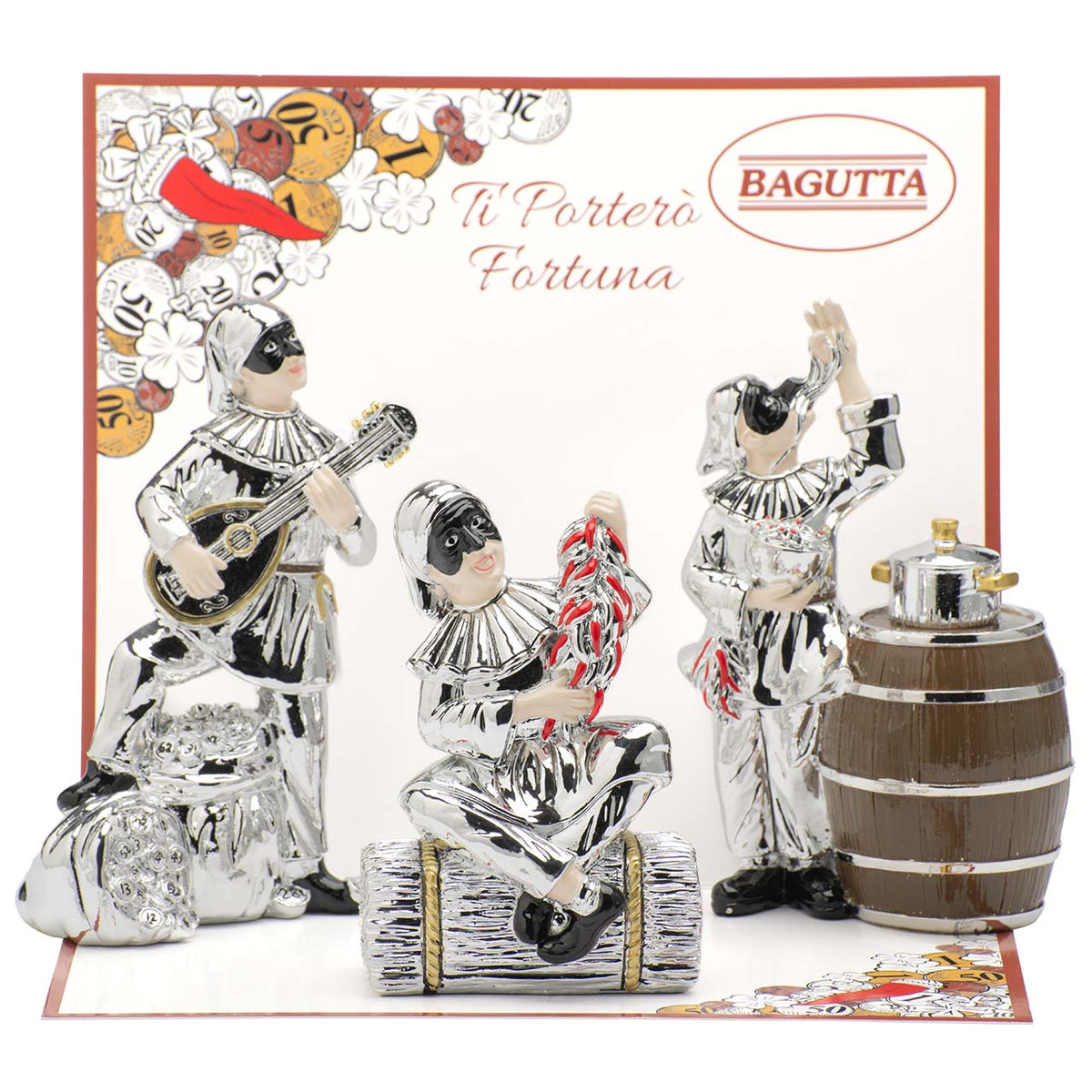Bagutta Talismani Portafortuna Maxi Pulcinella Assortiti 3 pezzi