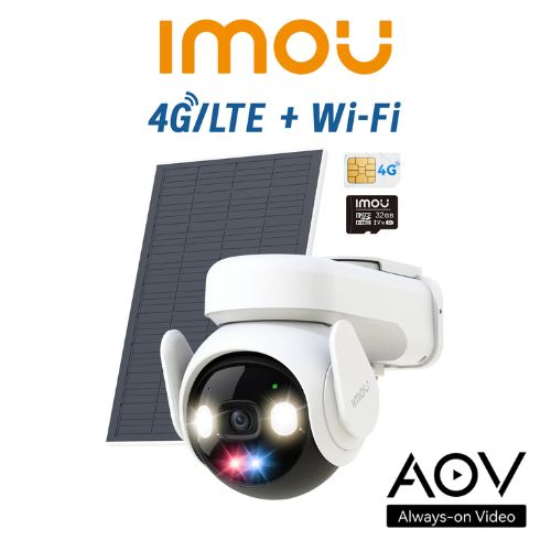 Imou Kit Telecamera AOV PT a batteria 5Mp 3K Kit Wi-FI + 4G con SIM inclusa