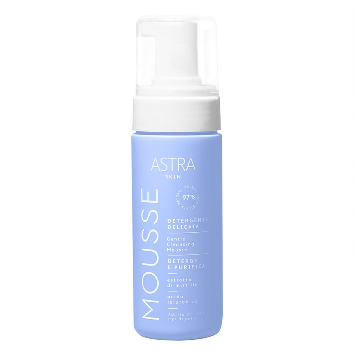 Astra Skin Mousse Detergente Viso Delicata Idratante Mirtillo Acido Ialuronico 150 ml - 000AS010001