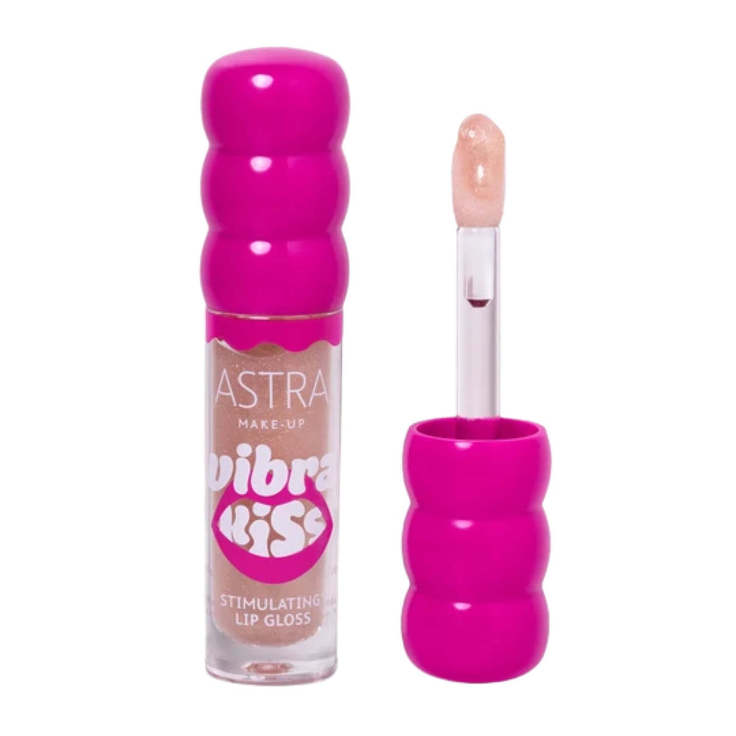 Astra Make-Up Vibrakiss Lip Gloss Vibrante Ultra-Luminoso 02 Good Vibez Nude Pesca 4 ml