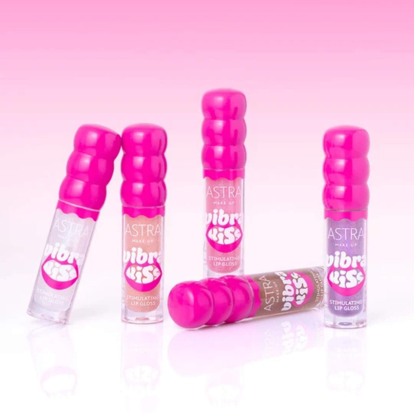 Astra Make-Up Vibrakiss Lip Gloss Vibrante Ultra-Luminoso 03 Lip Trick Rosa con Riflessi Argento 4 ml