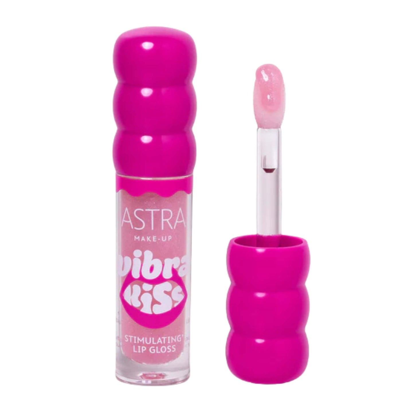 Astra Make-Up Vibrakiss Lip Gloss Vibrante Ultra-Luminoso 03 Lip Trick Rosa con Riflessi Argento 4 ml