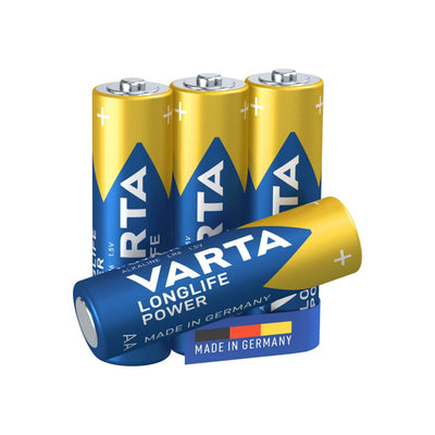Varta Longlife Power Pile Alcaline AA LR6 Stilo 1,5 V Blister 4 Pezzi