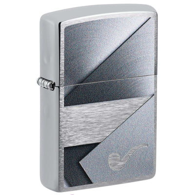 Zippo Brushed Chrome Accendino per Pipa Antivento con Inserto per Pipa - 47191