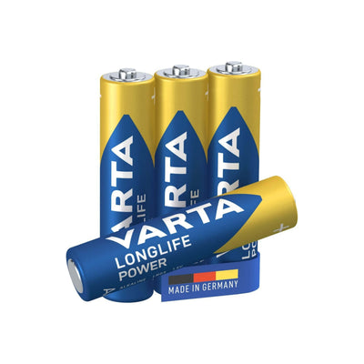 Varta Longlife Power Pile Alcaline AAA LR03 Ministilo 1,5 V Blister 4 Pezzi