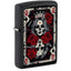 Zippo Skull Queen Card Accendino Antivento Black Crackle