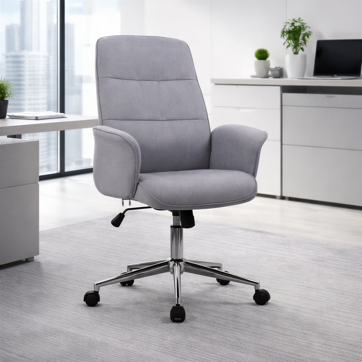 Powerlan Afrodite Poltrona da Ufficio in Tessuto Idrorepellente con Braccioli