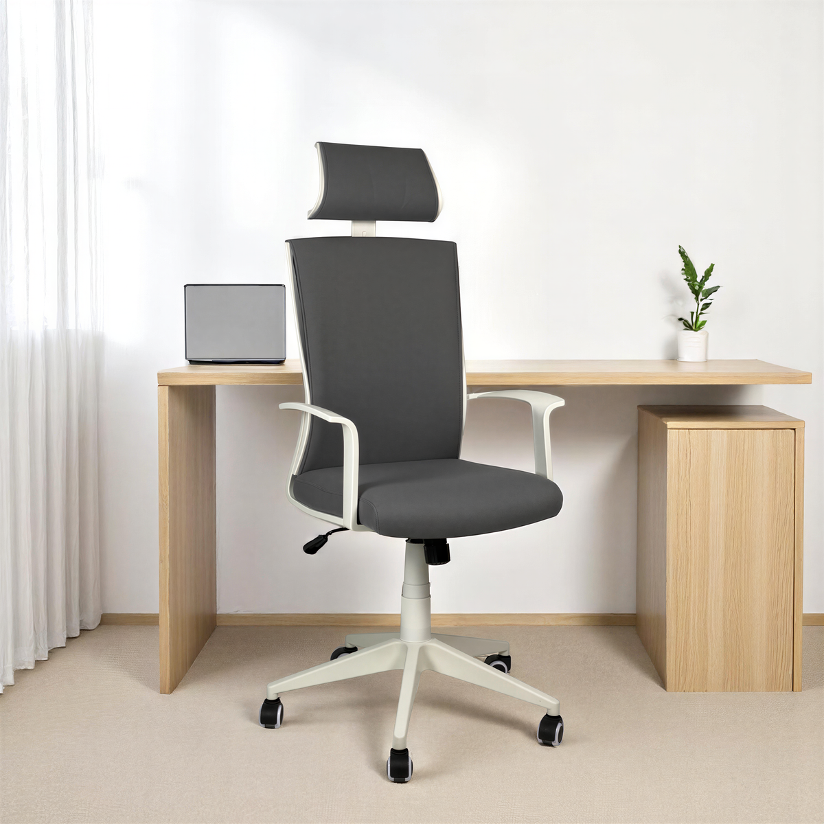Powerlan Ares Sedia da Ufficio Ergonomica in Rete con Poggiatesta e Supporto Lombare