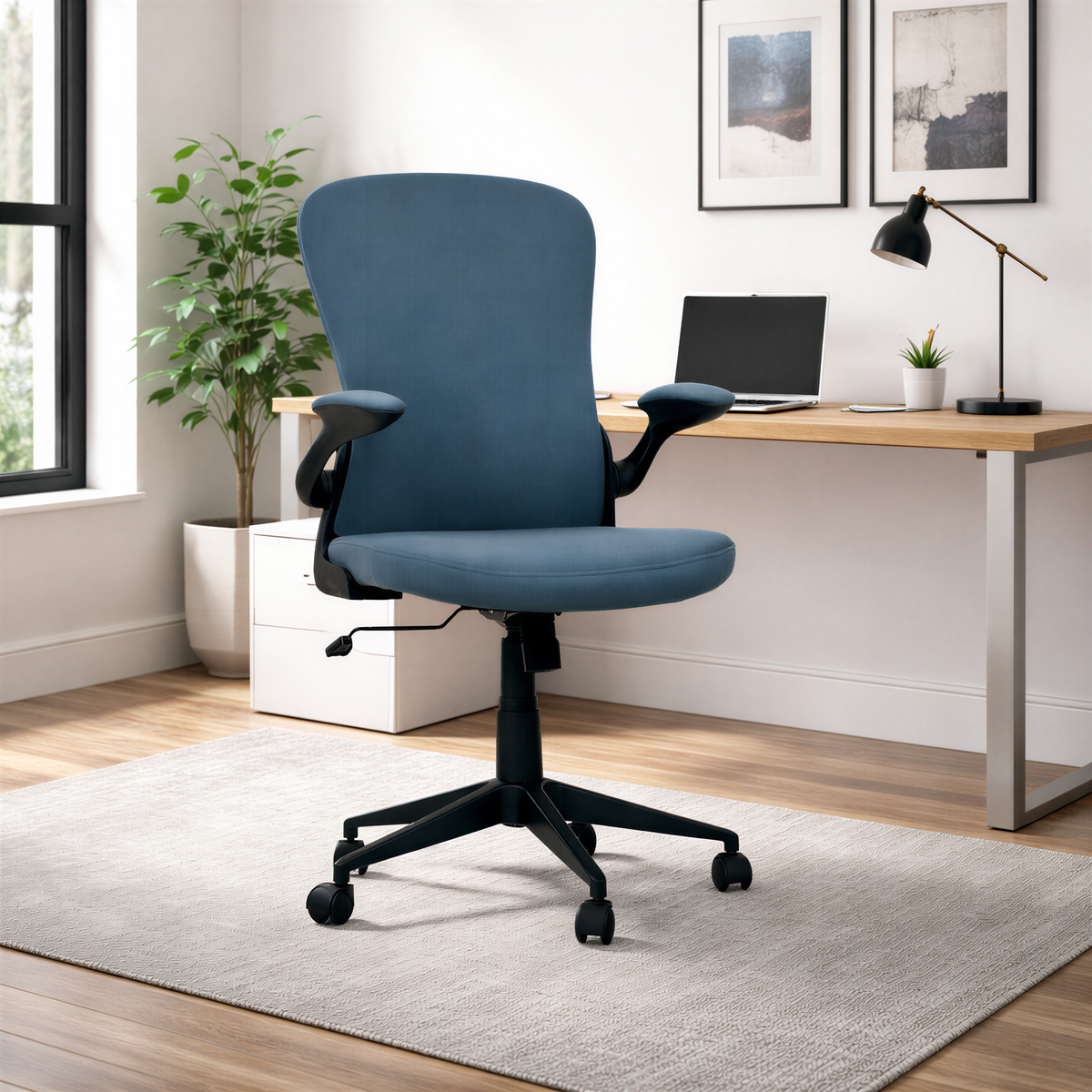 Powerlan Arizona Sedia da Ufficio Ergonomica in Rete con Braccioli Ribaltabili