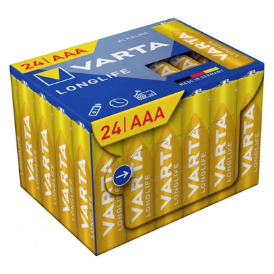 Varta Longlife Pile Alcaline AAA Ministilo LR03 1,5V Confezione da 24 Pezzi