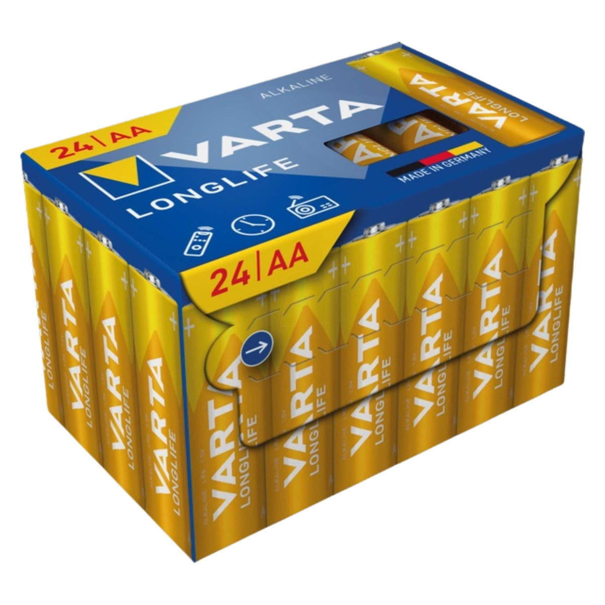 Varta Longlife Pile Alcaline AA Stilo LR6 1,5V Confezione da 24 Pezzi