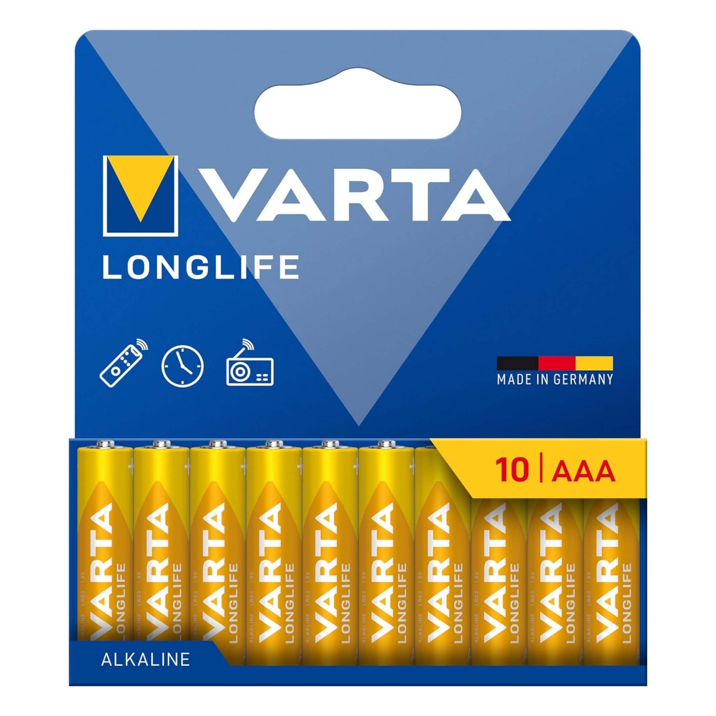 Varta Longlife Pile Alcaline AAA LR03 Ministilo 1,5 V Blister 10 Pezzi