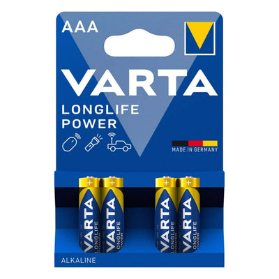 Varta Longlife Power Pile Alcaline AAA LR03 Ministilo 1,5 V Blister 4 Pezzi