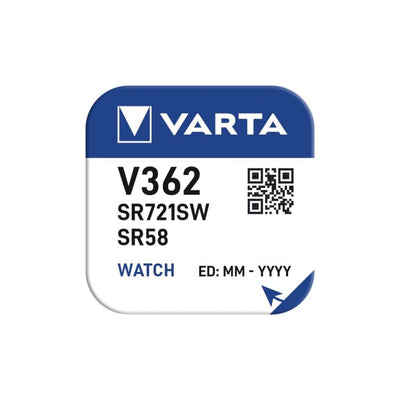 Varta Pila per Orologio 362 SR721SW Ossido d'Argento 1,55V V362 1 Pezzo