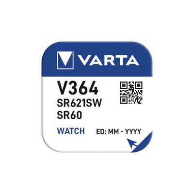 Varta Pila per Orologio 364 SR621SW Ossido d'Argento 1,55V V364 1 Pezzo