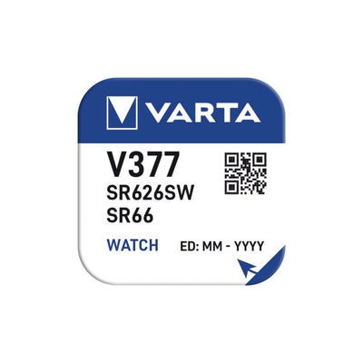 Varta Pila per Orologio 377 SR626SW Ossido d'Argento 1,55V V377 1 Pezzo