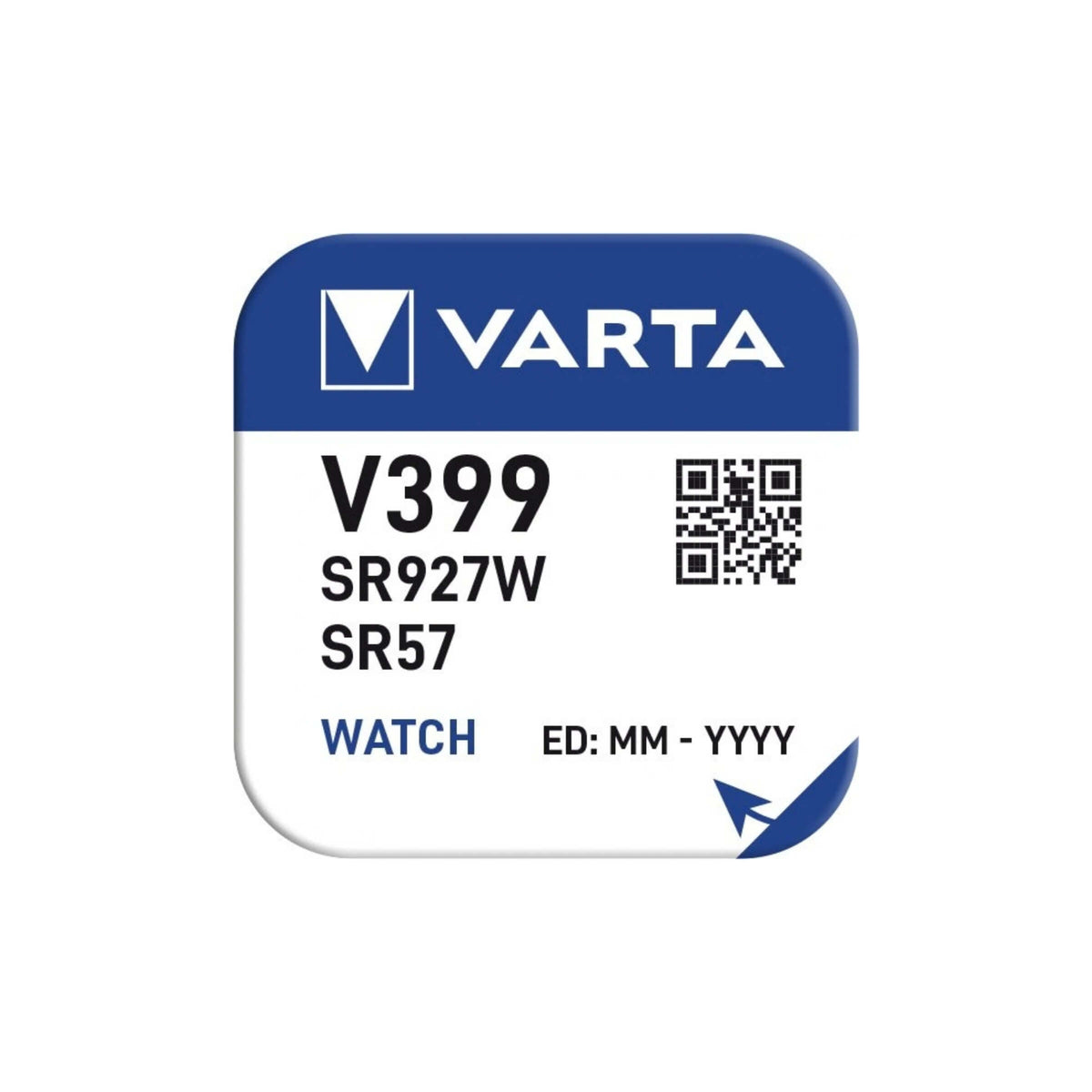 Varta Pila per Orologio 399 SR927W High Drain Ossido d'Argento 1,55V V399 1 Pezzo