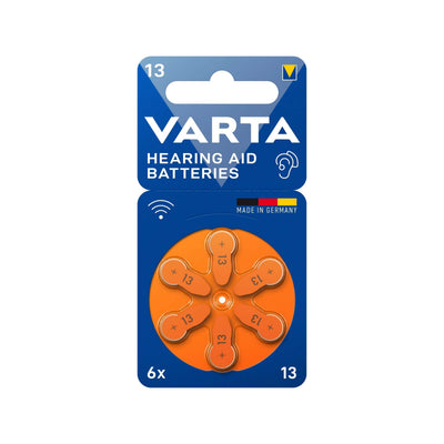 Varta Pile per Apparecchi Acustici 13 Arancione PR48 Zinco Aria 1,45V Confezione da 6 Pezzi