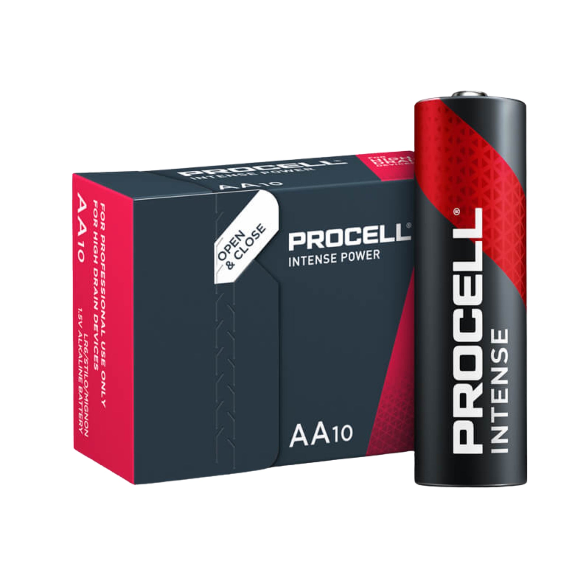 Batterie alcaline Procell Intense AA 1.5V confezione 10pz dispositivi professionali alto consumo
