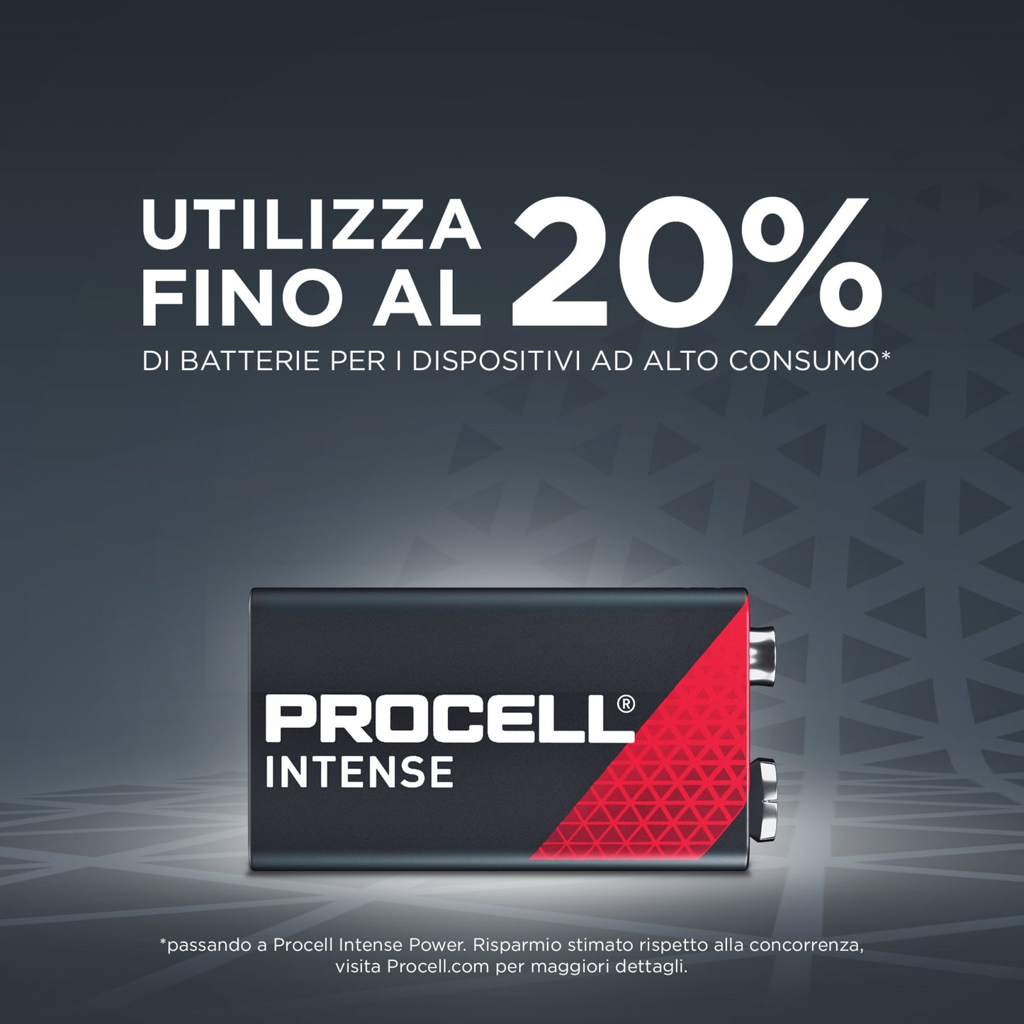 DURACELL 9 VOLT PROCELL INTENSE - 9V confezione da 10 batterie