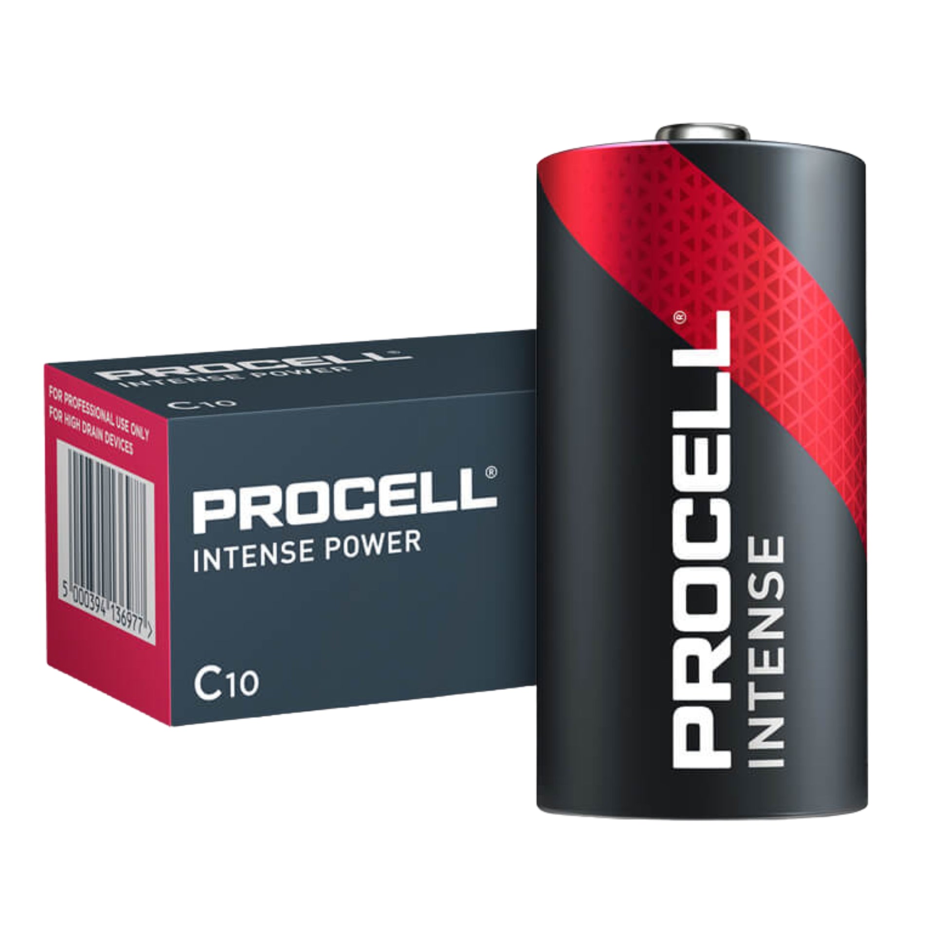 Batterie Duracell Procell Intense C 1,5V mezza torcia 10 batterie confezione professionale