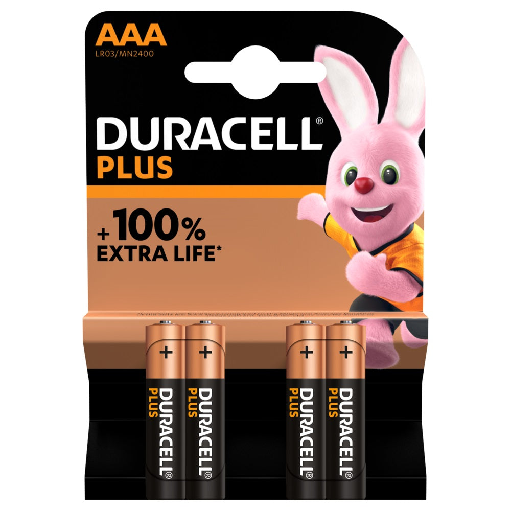 Batterie alcaline Duracell Plus AAA ministilo blister 4pz confezione 10 dispositivi elettronici