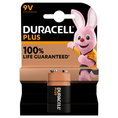 Batterie alcaline Duracell Plus 9V blister 10pz 100% energia garantita dispositivi elettronici
