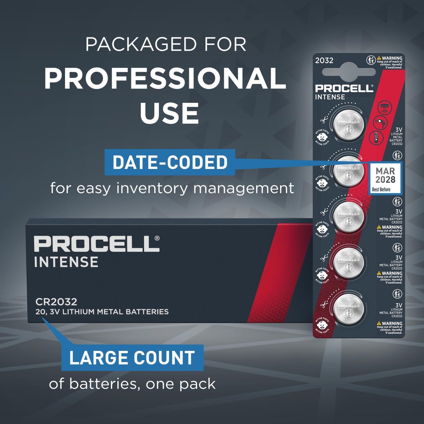 DURACELL 2032 PROCELL INTENSE - 3 VOLT blister da 5 batterie