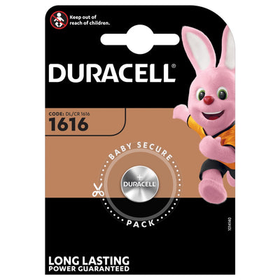 Batteria a bottone litio Duracell 1616 3V Baby Secure blister 1pz alta purezza