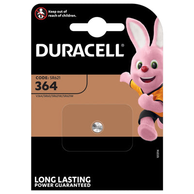 Batteria Duracell 364 ossido argento blister 1pz orologi calcolatrici dispositivi medici