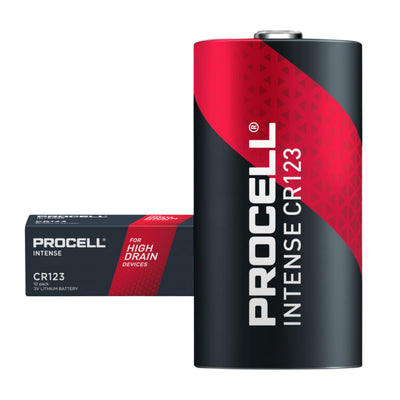 Batterie litio Procell Intense CR123 3V confezione 10pz dispositivi professionali scaricamenti alta velocita