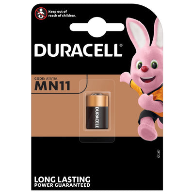 Batteria alcalina specialistica Duracell MN11 6V blister 1pz telecomandi campanelli allarmi localizzatori