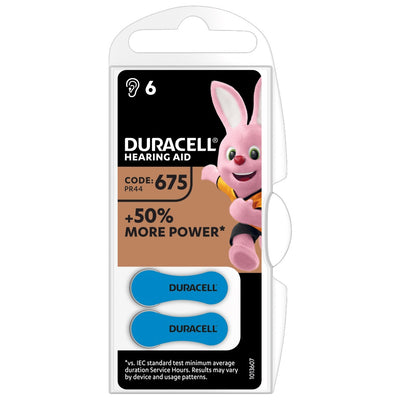 Batterie Duracell DA675 zinco-aria apparecchi acustici EasyTab blister 6pz codice colore