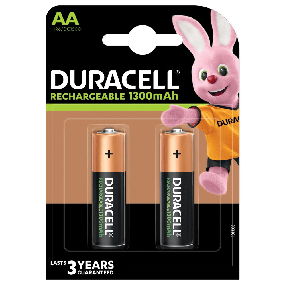 Batterie NiMH ricaricabili Duracell AA 1300mAh blister 2pz 100 cariche pre-caricate