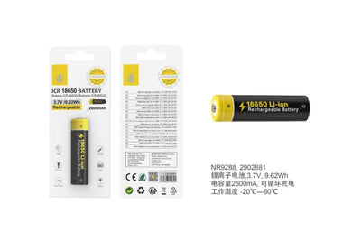 ONE PLUS BATTERIA AL LITIO RICARICABILE 2600 maH 3,7V modello 18650 - NR9288