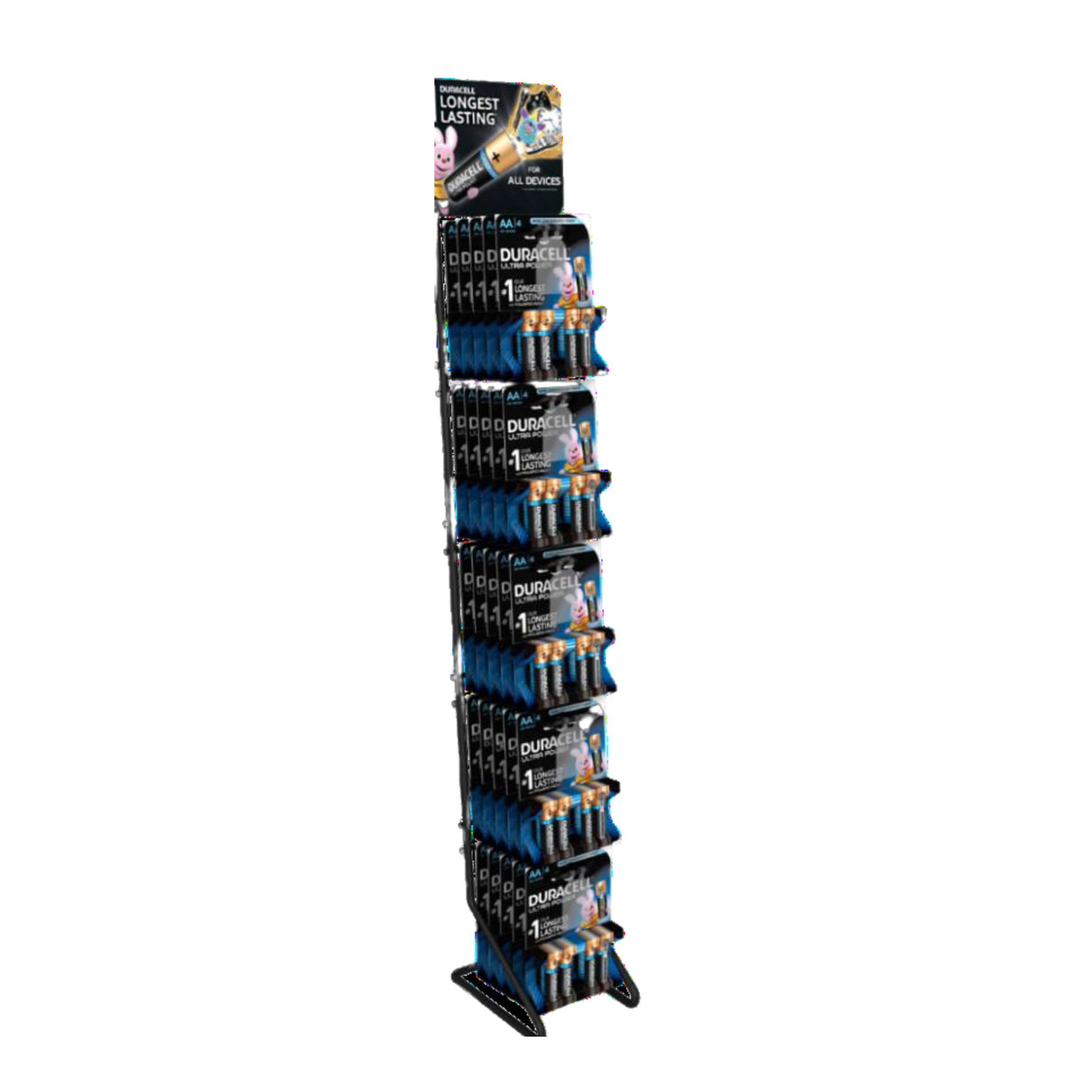 ESPOSITORE VUOTO PER BATTERIE  DURACELL 5 GANCI DA BANCO