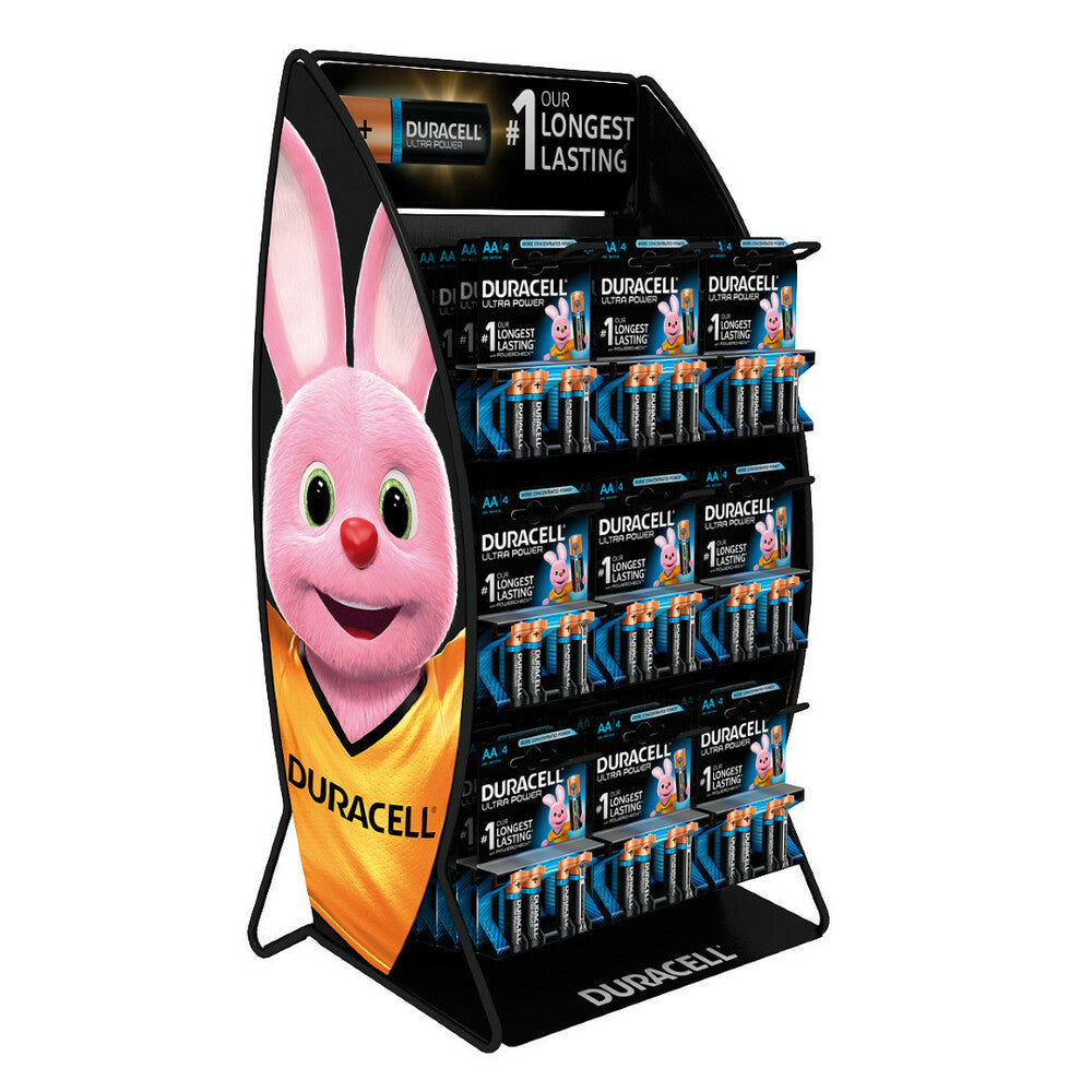 Espositore da banco Duracell 9 posti dimensioni 555x290x236 mm batterie AA AAA C D 9V specialistiche