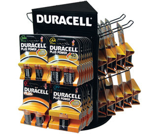ESPOSITORE VUOTO DURACELL 12 POSTI GIREVOLE  DA BANCO