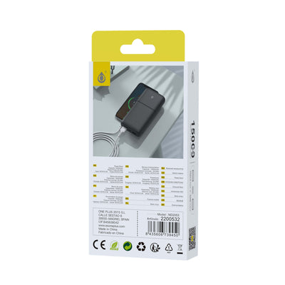 POWER BANK OMAR FAST CHARGE 15000 mAh NERO - 55,5 Watt - ND2053