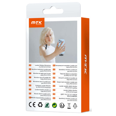 MOVTEK MINI MICROFONO LAVALIER WIRELESS NERO CON CONNETTORE LIGHTNING - TR9207