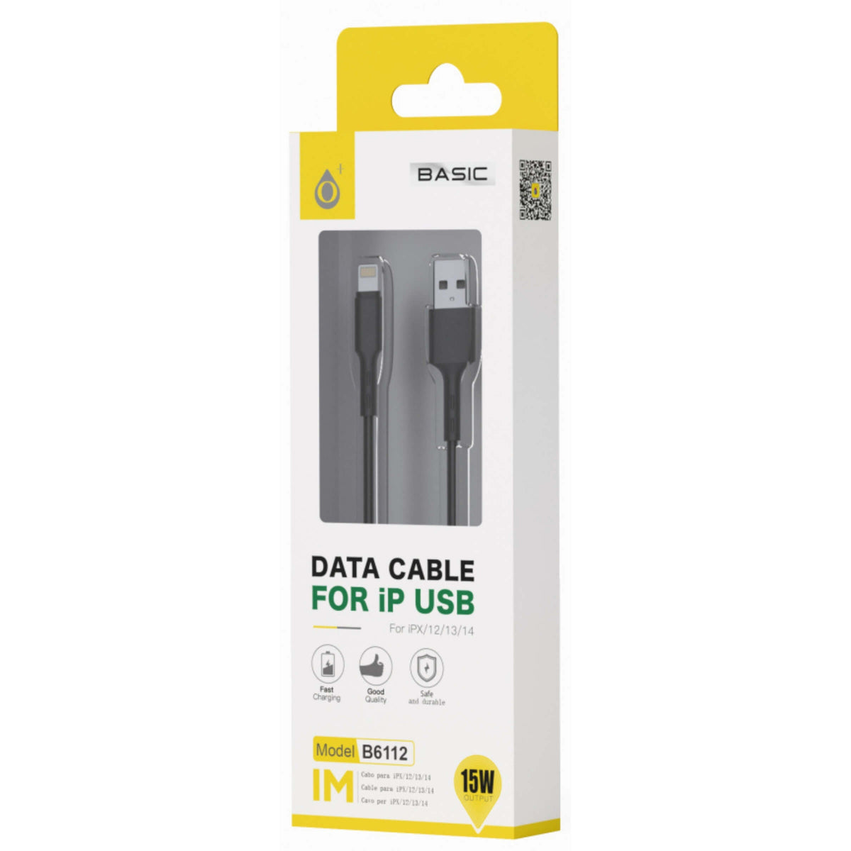 One Plus Cavo Dati da USB a Lightning 1 Metro 3.4A 15W Nero