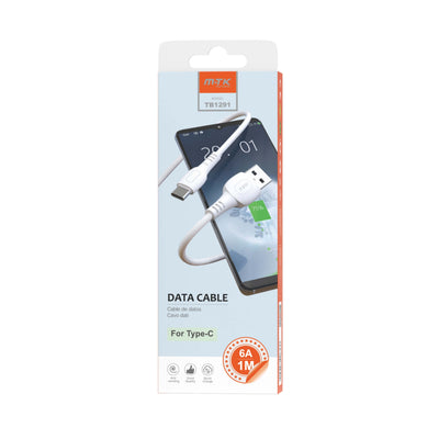 MOVETEK CAVO DATI 1 m TYPE-C BIANCO 6A - 66 Watt - TB1291